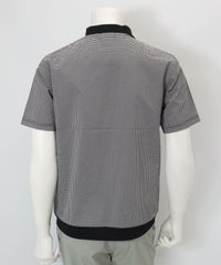 【メンズ】サッカーギンガム冷感プルオーバー(ブラック)後ろ