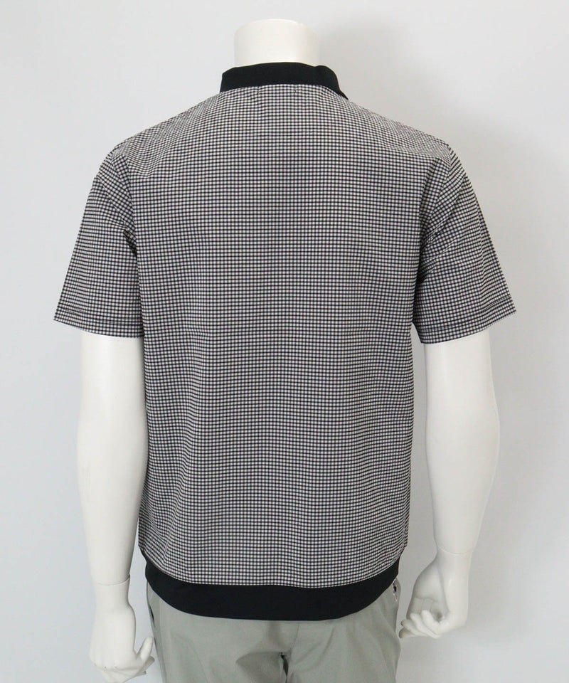 【メンズ】サッカーギンガム冷感プルオーバー(ブラック)後ろ