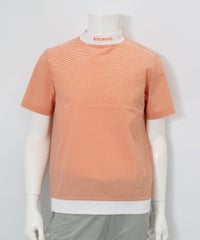 【メンズ】サッカーギンガム冷感プルオーバー(オレンジ)前