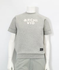 【メンズ】ロゴ刺繍ダンボールプルオーバー(ライトグレー)前