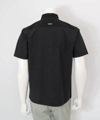 【メンズ】素材切替UV冷感ハーフジッププルオーバー(ブラック)後ろ