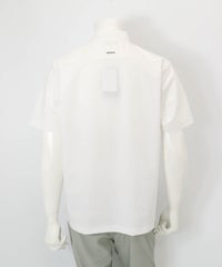 【メンズ】素材切替UV冷感ハーフジッププルオーバー(ホワイト)後ろ