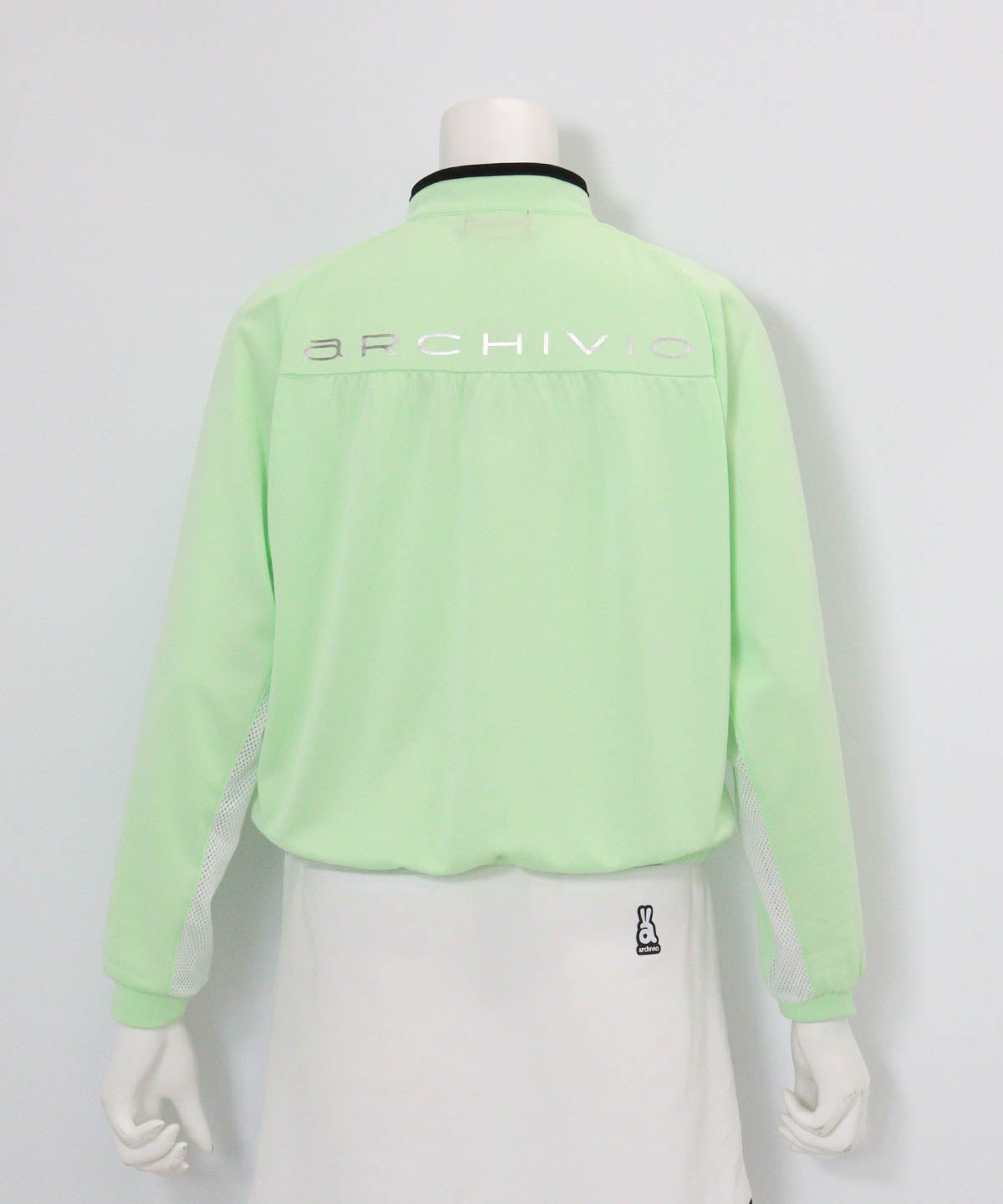 サイドメッシュUVブルゾン(ライトグリーン)後ろ