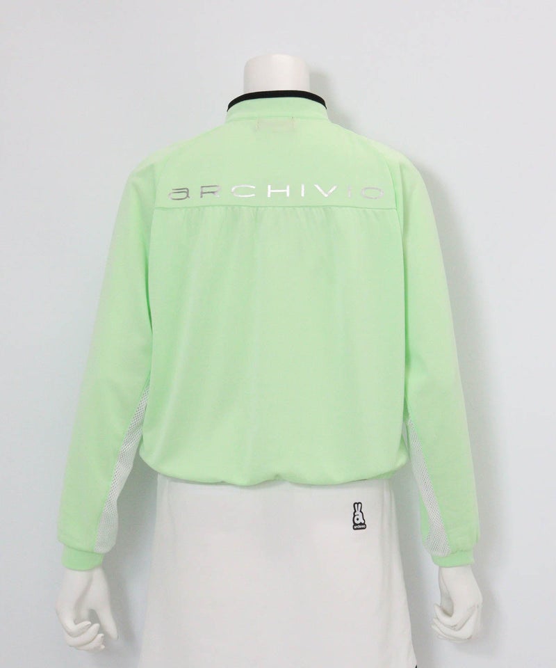 サイドメッシュUVブルゾン(ライトグリーン)後ろ