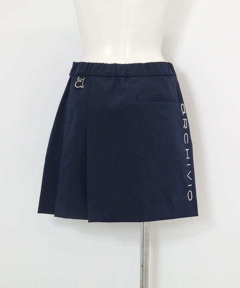 UV撥水フロントベルトスカート(ネイビー)後ろ