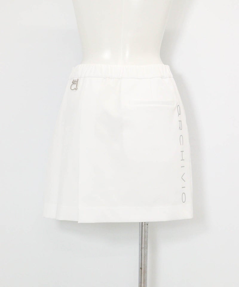 UV撥水フロントベルトスカート(ホワイト)後ろ
