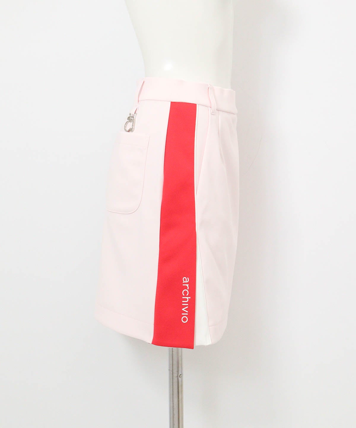 サイドライン配色UVスカート(ピンク)右