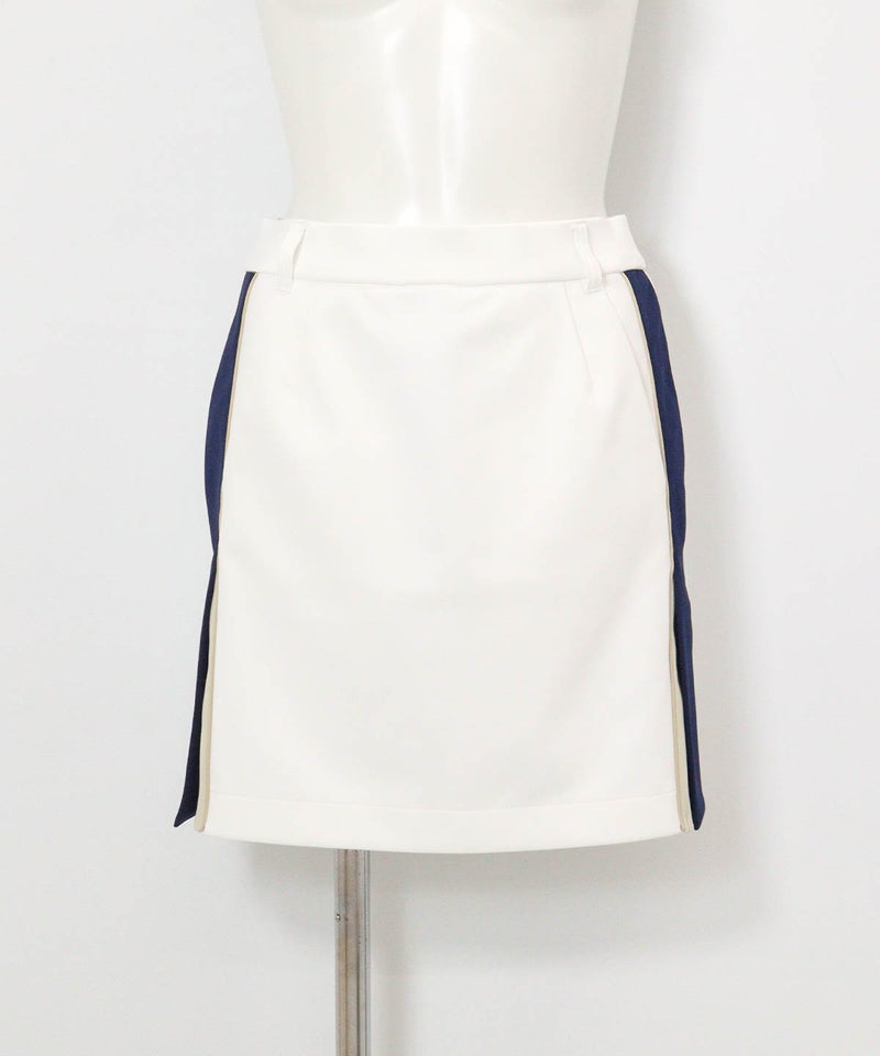 サイドライン配色UVスカート(ホワイト)前