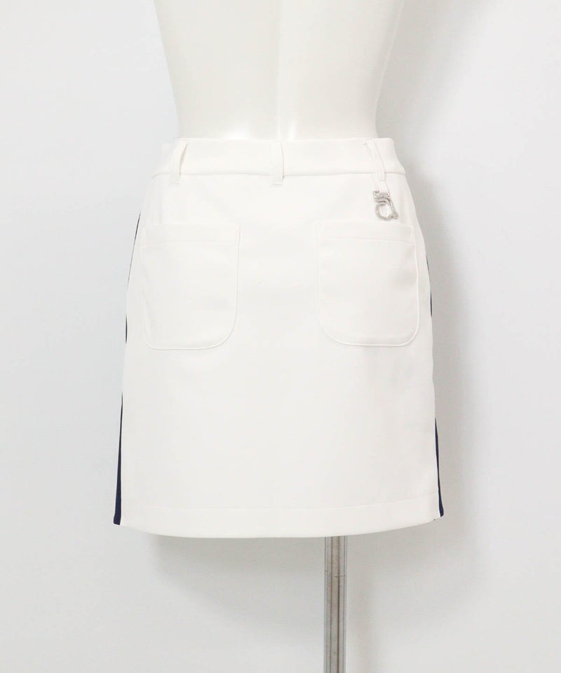 サイドライン配色UVスカート(ホワイト)後ろ