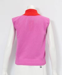 襟付きメッシュニットベスト(ピンク)後ろ