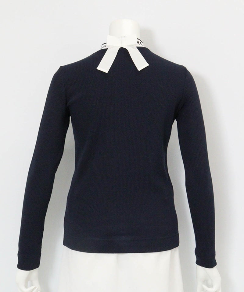 バックリボンリブプルオーバー(ネイビー)後ろ