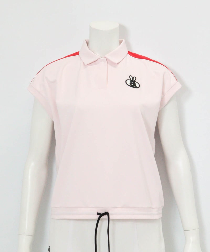 ショルダー配色UV速乾ポロシャツ(ピンク)前