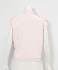 ショルダー配色UV速乾ポロシャツ(ピンク)後ろ