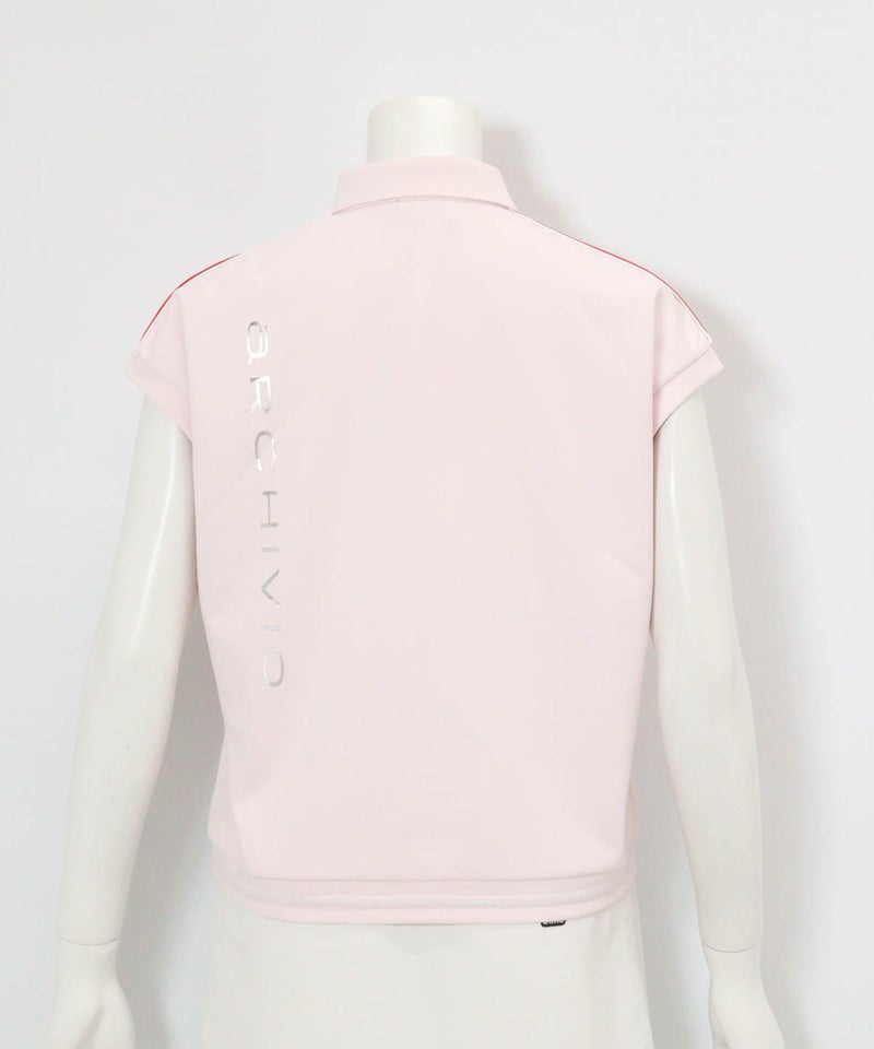 ショルダー配色UV速乾ポロシャツ(ピンク)後ろ