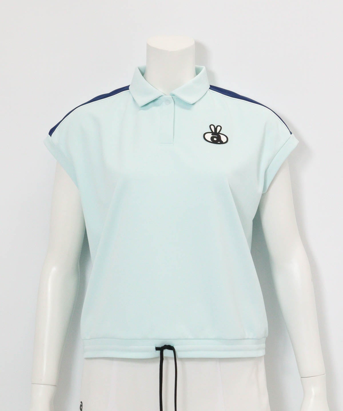 ショルダー配色UV速乾ポロシャツ(ライトグリーン)前