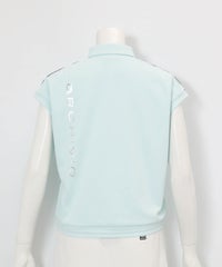 ショルダー配色UV速乾ポロシャツ(ライトグリーン)後ろ