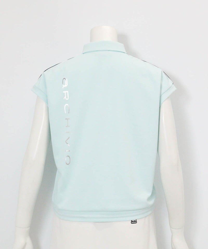 ショルダー配色UV速乾ポロシャツ(ライトグリーン)後ろ