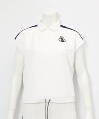 ショルダー配色UV速乾ポロシャツ(ホワイト)前