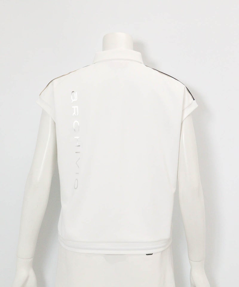 ショルダー配色UV速乾ポロシャツ(ホワイト)後ろ