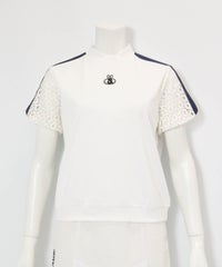 レース袖切替プルオーバー(ホワイト)前