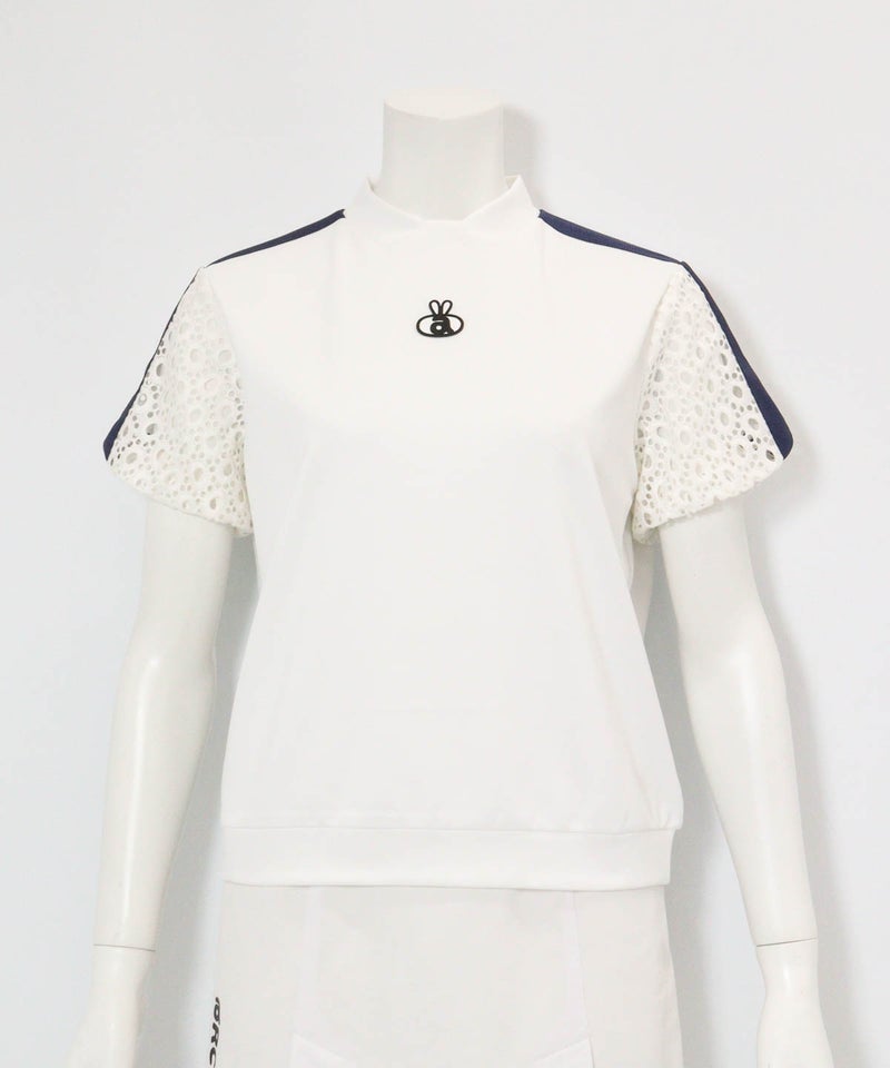 レース袖切替プルオーバー(ホワイト)前