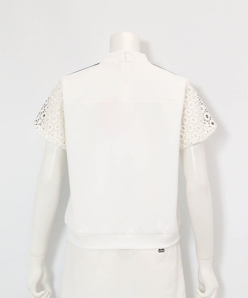 レース袖切替プルオーバー(ホワイト)後ろ