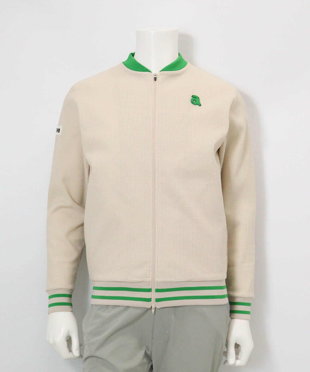 【メンズ】UVワッフルジップブルゾン（ベージュ）