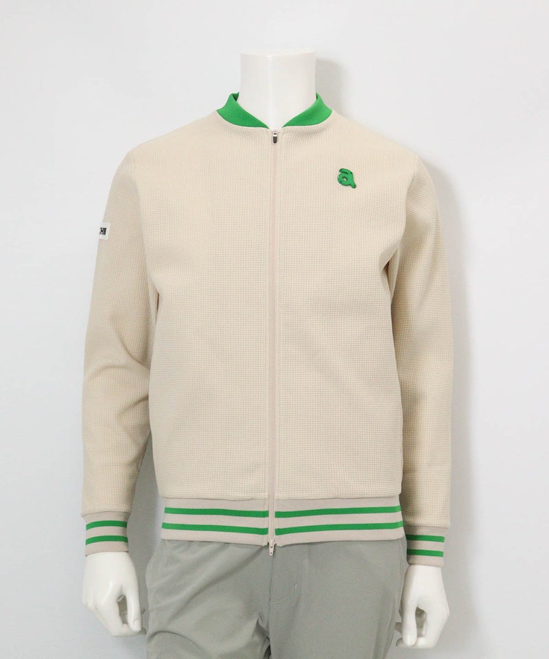 【メンズ】UVワッフルジップブルゾン（ベージュ）