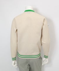 【メンズ】UVワッフルジップブルゾン後（ベージュ）