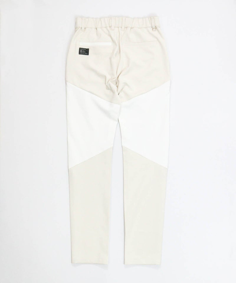 【メンズ】UV冷感ハイブリッド配色パンツ後（ベージュ）