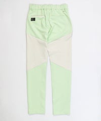 【メンズ】UV冷感ハイブリッド配色パンツ後（ライトグリーン）