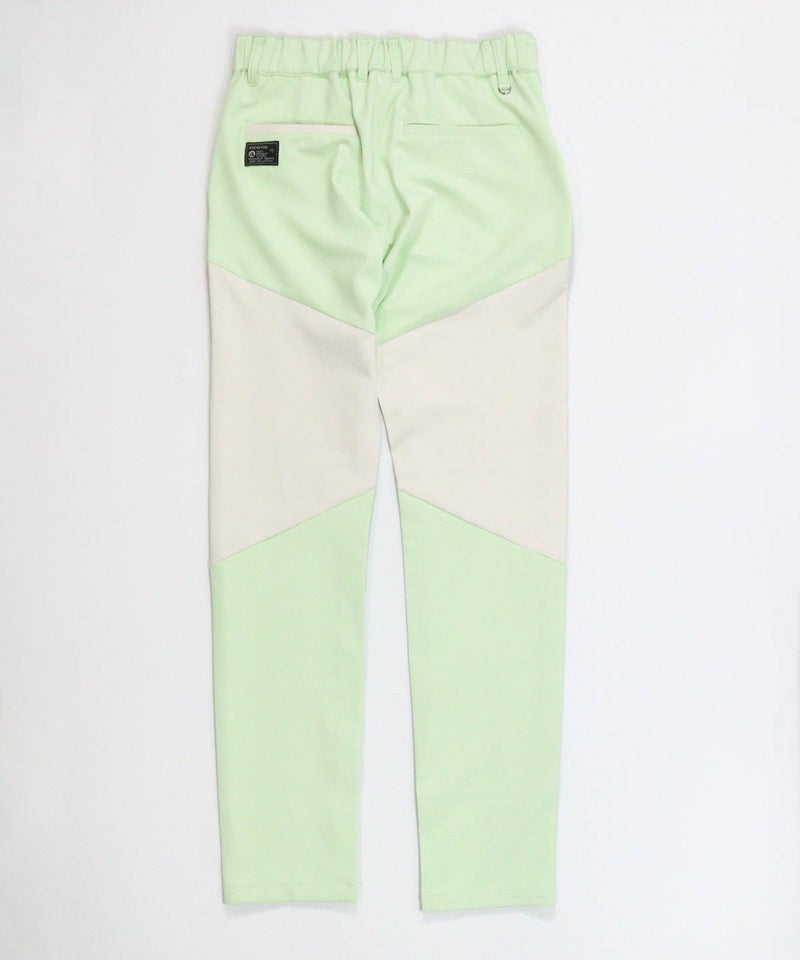 【メンズ】UV冷感ハイブリッド配色パンツ後（ライトグリーン）
