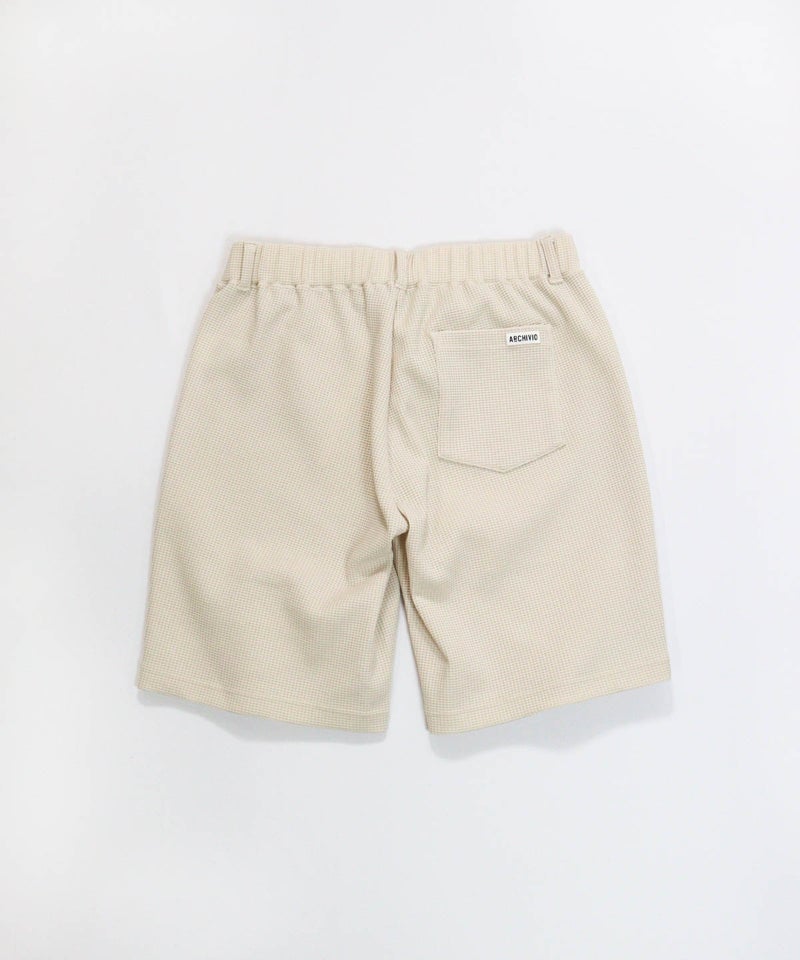 【メンズ】ワッフルショートパンツ後（ベージュ）