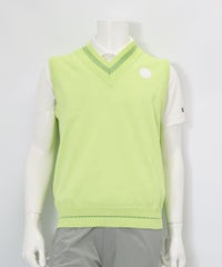 【メンズ】コットン混Vネックラインベスト(イエロー）