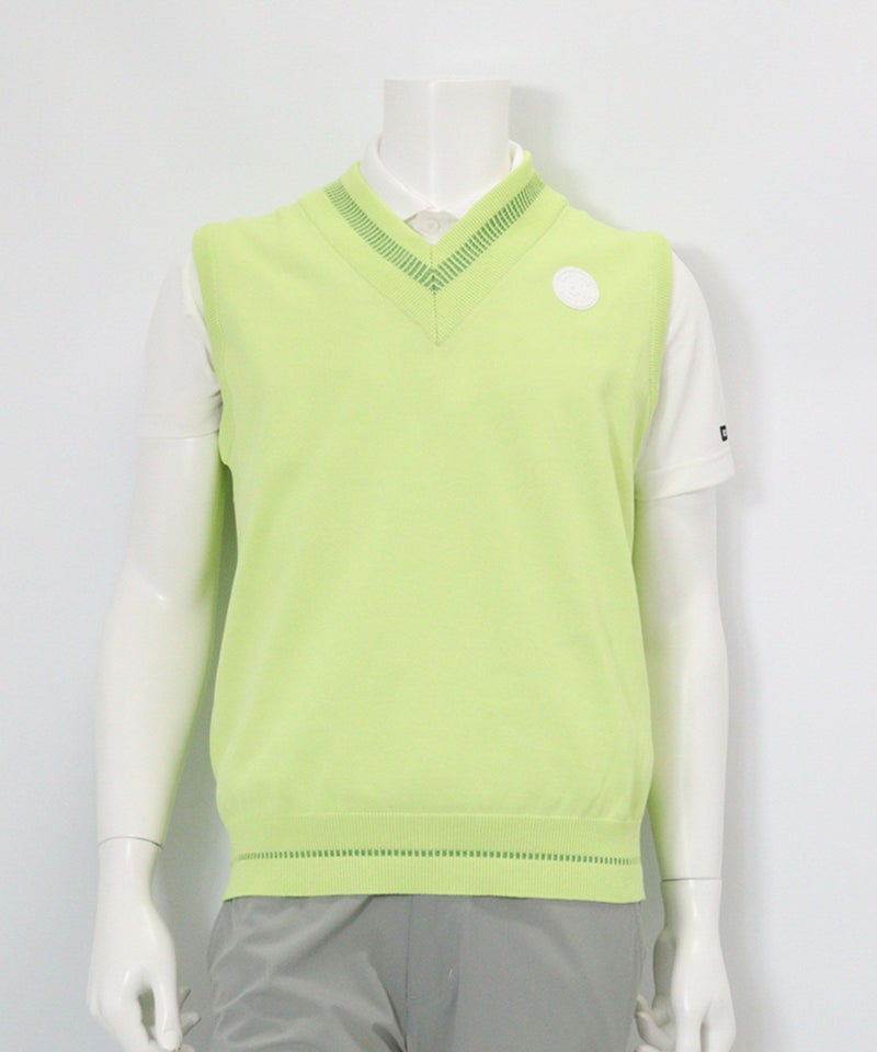【メンズ】コットン混Vネックラインベスト(イエロー）