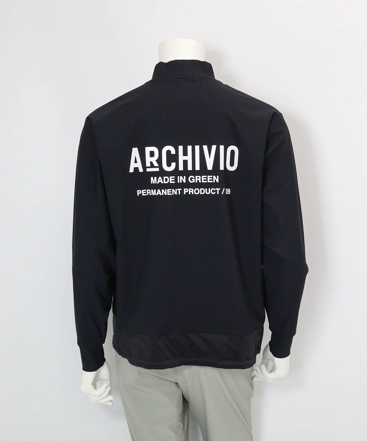 【メンズ】UV冷感裾切替プルオーバー(ブラック)後ろ