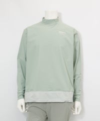 【メンズ】UV冷感裾切替プルオーバー(ライトグリーン)前