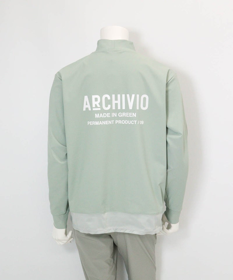 【メンズ】UV冷感裾切替プルオーバー(ライトグリーン)後ろ