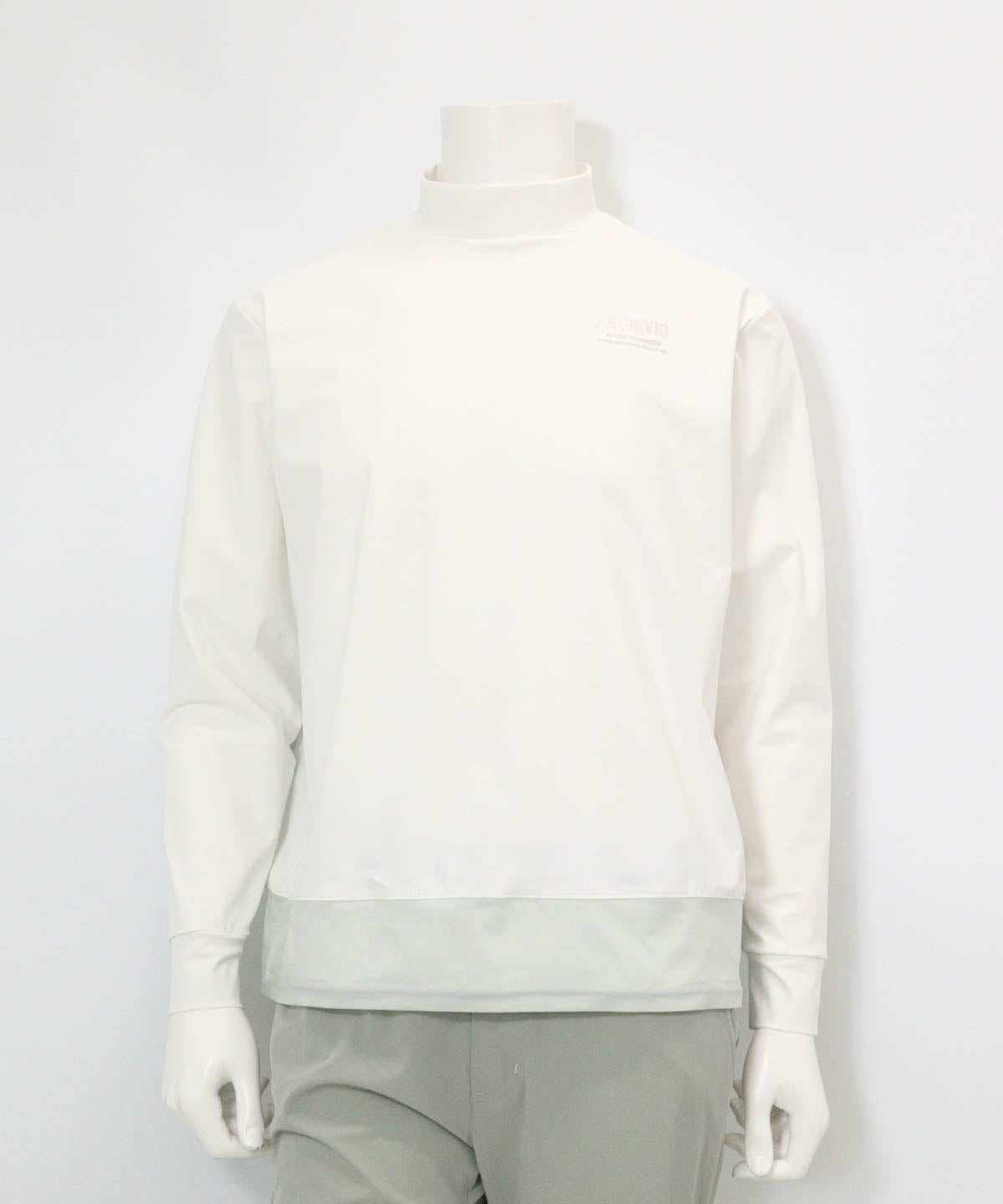 【メンズ】UV冷感裾切替プルオーバー(ホワイト)前