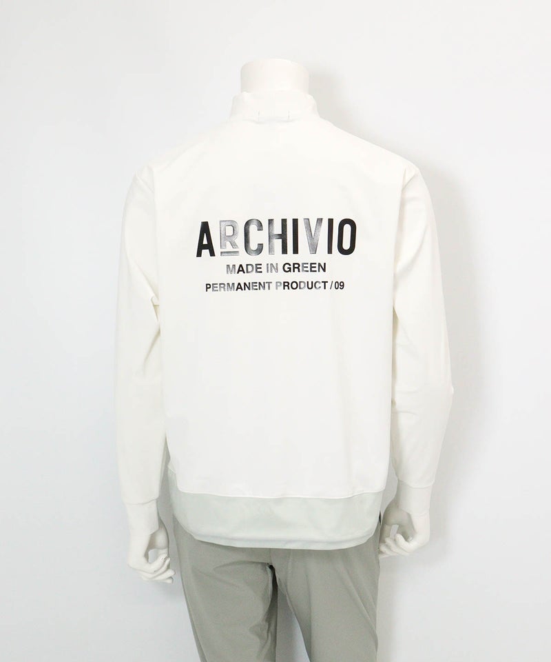 【メンズ】UV冷感裾切替プルオーバー(ホワイト)後ろ