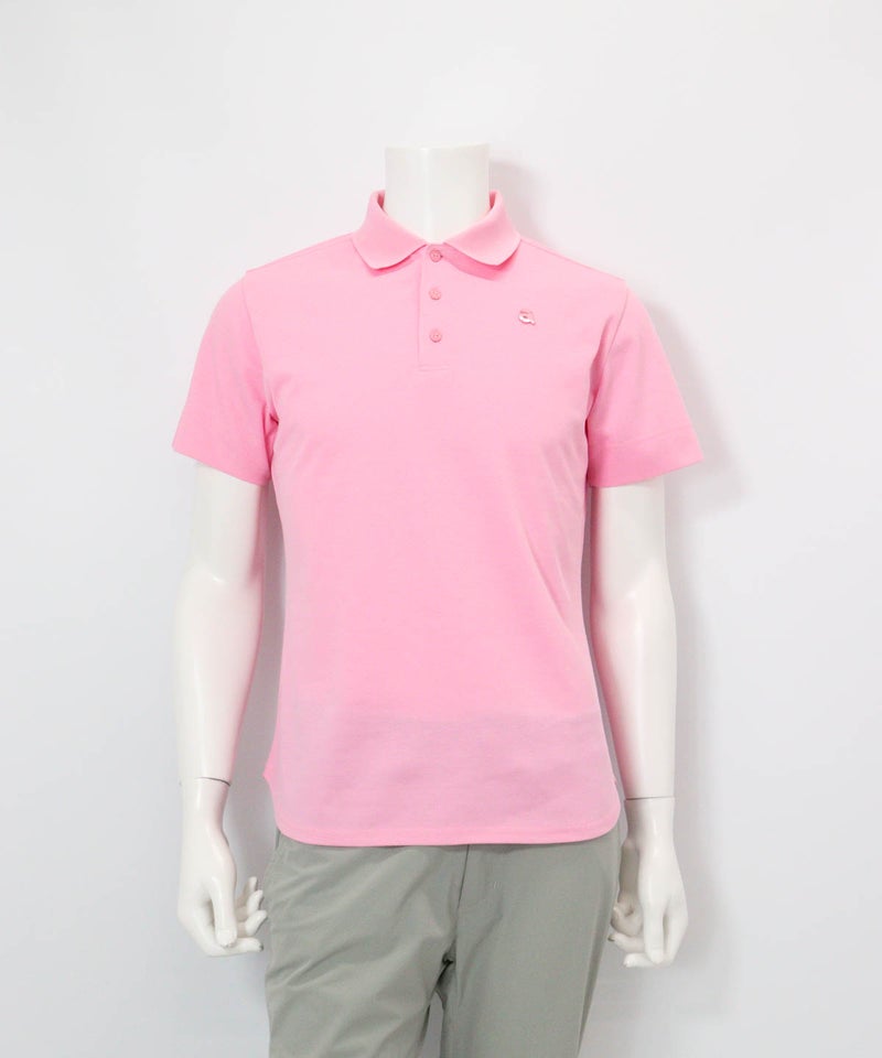 【メンズ】冷感速乾シェイプポロシャツ(ピンク)前