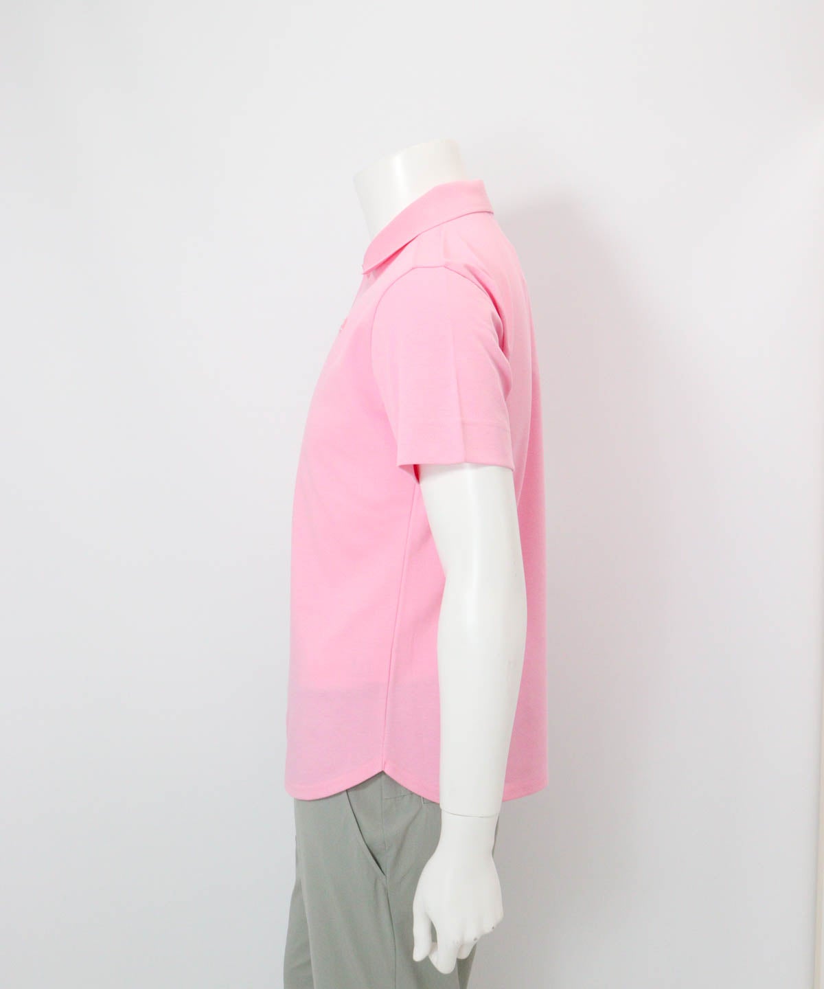 【メンズ】冷感速乾シェイプポロシャツ(ピンク)横