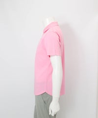 【メンズ】冷感速乾シェイプポロシャツ(ピンク)横