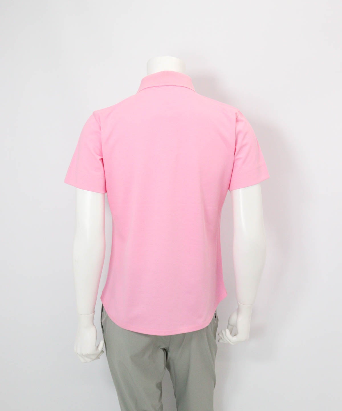 【メンズ】冷感速乾シェイプポロシャツ(ピンク)後ろ