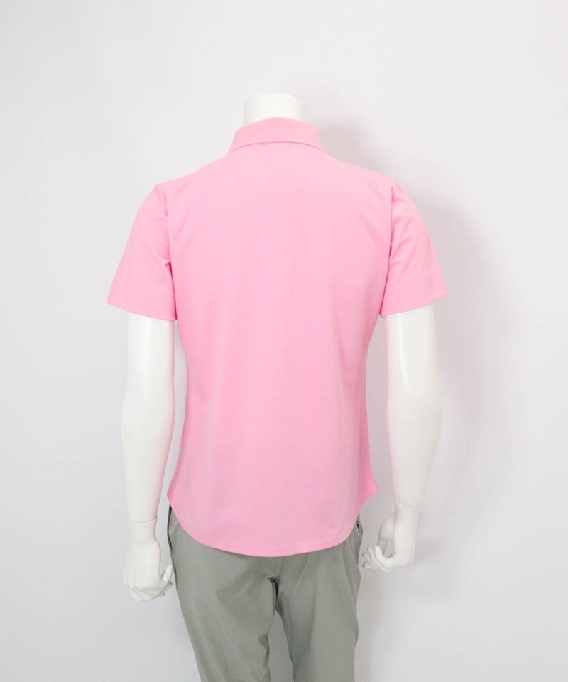 【メンズ】冷感速乾シェイプポロシャツ(ピンク)後ろ