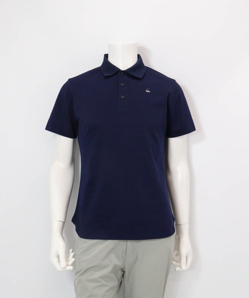 【メンズ】冷感速乾シェイプポロシャツ(ネイビー)前