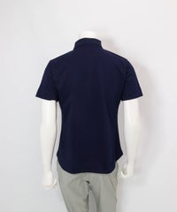 【メンズ】冷感速乾シェイプポロシャツ(ネイビー)後ろ