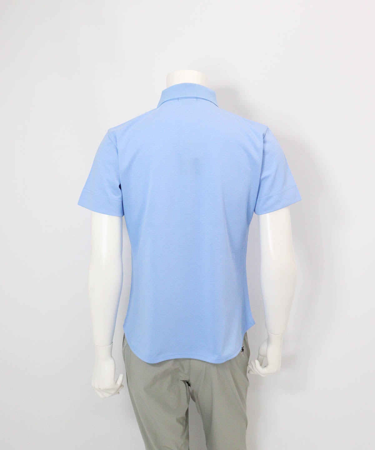 【メンズ】冷感速乾シェイプポロシャツ(ライトブルー)後ろ