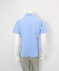 【メンズ】冷感速乾シェイプポロシャツ(ライトブルー)後ろ
