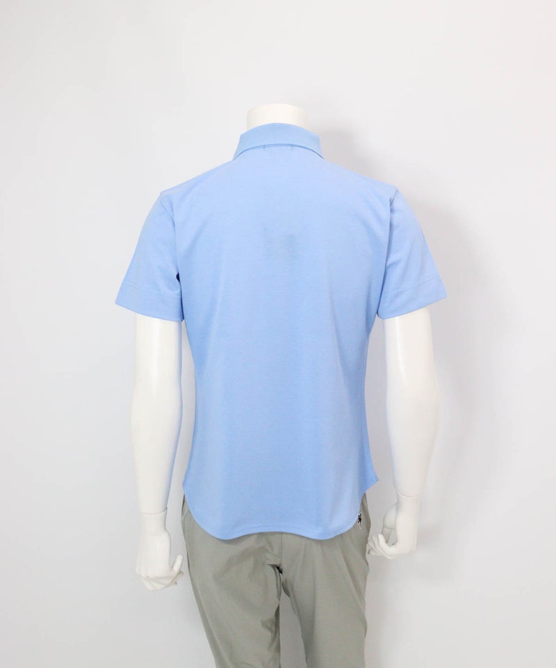 【メンズ】冷感速乾シェイプポロシャツ(ライトブルー)後ろ